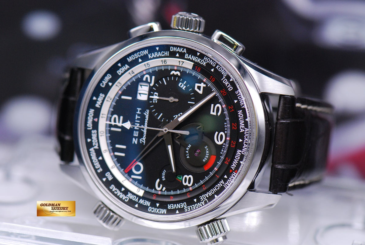 [SOLD] ZENITH PILOT DOUBLEMATIC 45mm CHRONOGRAPH ALARM WORLD TIME BIG DATE AUTOMATIC (MINT)