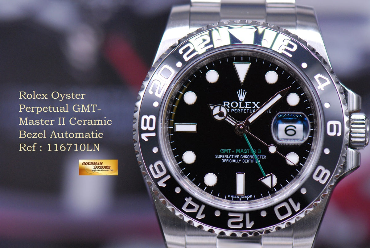 [SOLD] ROLEX OYSTER PERPETUAL GMT-MASTER II CERAMIC BEZEL 116710LN (MINT)