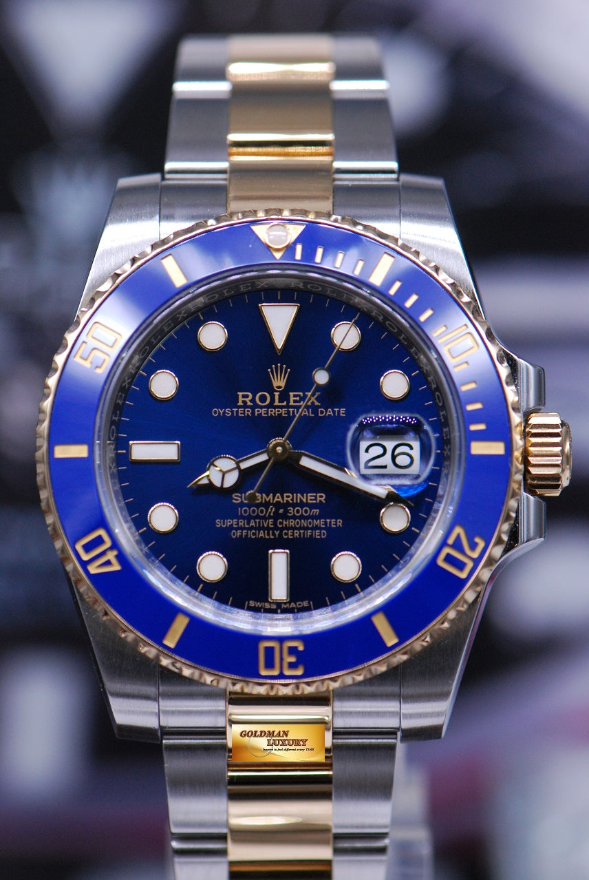 [SOLD] ROLEX OYSTER PERPETUAL SUBMARINER BLUE HALF-GOLD CERAMIC Ref 116613LB (NEW-UNWORN)