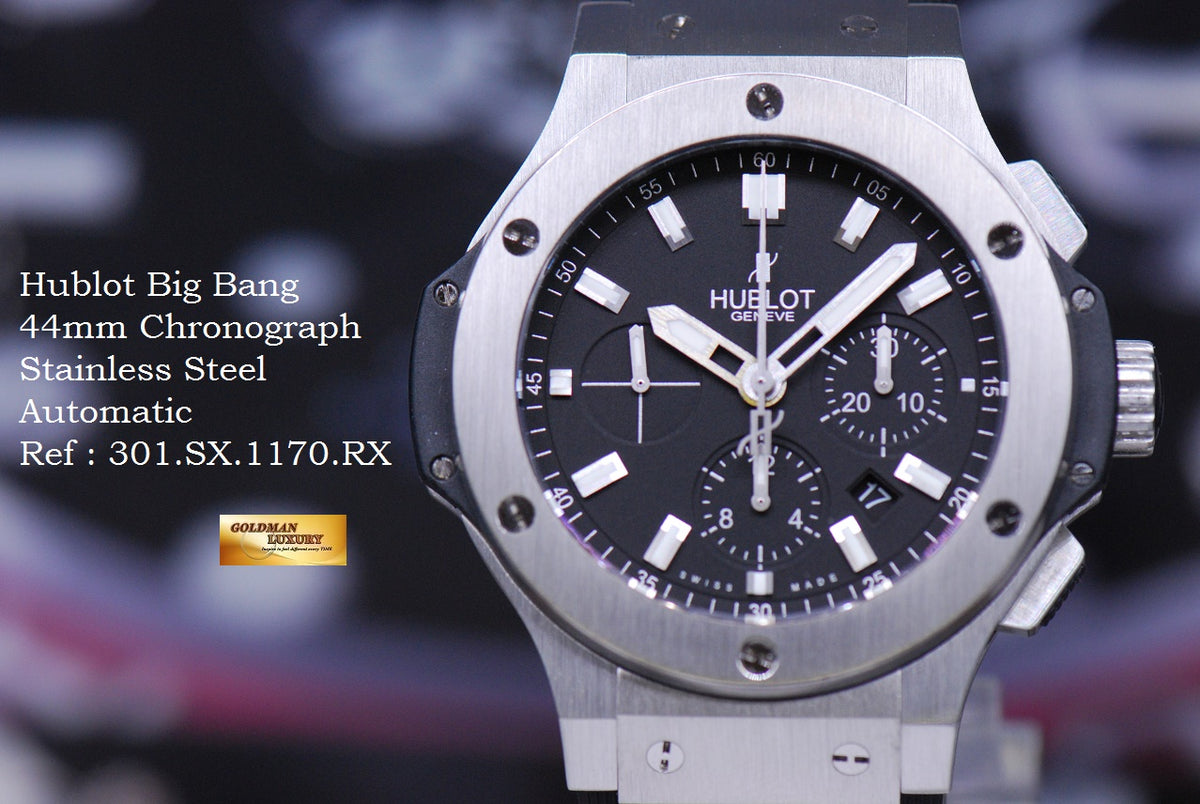 [SOLD] HUBLOT BIG BANG CHRONOGRAPH 44mm STEEL  BEZEL AUTOMATIC 301.SX.1170.RX (MINT)