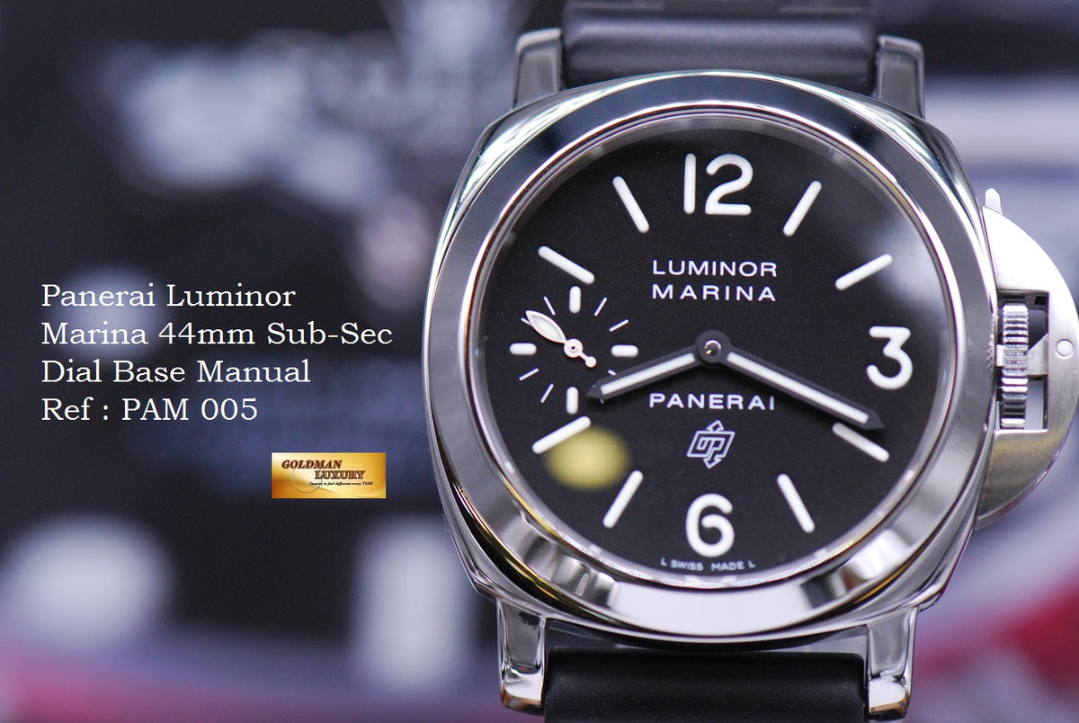 [SOLD] PANERAI LUMINOR MARINA 44mm STAINLESS STEEL  SUB-SEC DIAL MANUAL PAM 005 (MINT)