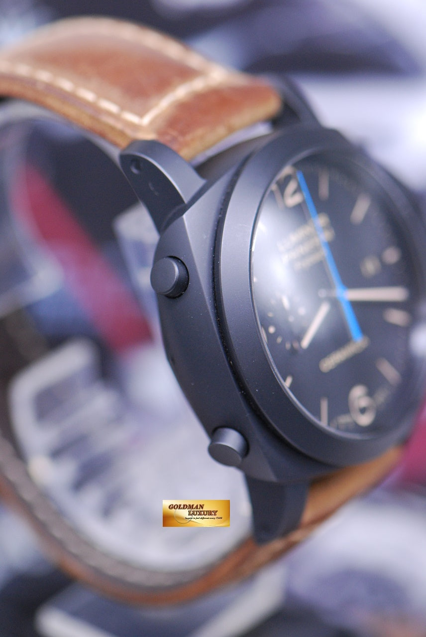 [SOLD] PANERAI LUMINOR FLYBACK CHRONOGRAPH BLACK CERAMIC AUTOMATIC PAM 580 (MINT)