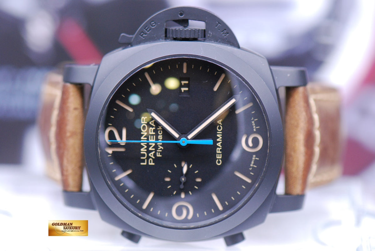 [SOLD] PANERAI LUMINOR FLYBACK CHRONOGRAPH BLACK CERAMIC AUTOMATIC PAM 580 (MINT)