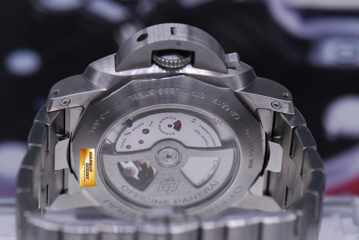 [SOLD] PANERAI LUMINOR 1950 GMT 44mm STAINLESS STEEL BRACELET PAM 329 AUTOMATIC (MINT)