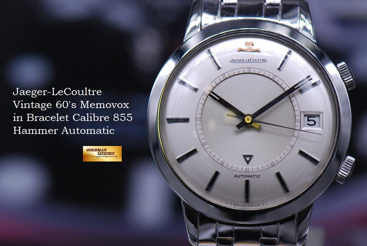 [SOLD] JAEGER-LeCOULTRE VINTAGE MEMOVOX ALARM 37mm IN BRACELET CALIBRE 855 HAMMER AUTOMATIC (VINTAGE MINT)