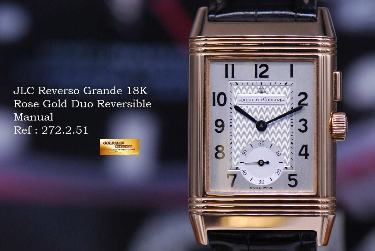 [SOLD] JLC REVERSO GRANDE 18K ROSE GOLD DUO REVERSIBLE MANUAL 272.2.51 (NEAR MINT)