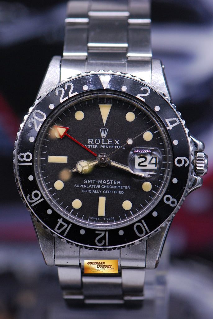 SOLD ROLEX OYSTER PERPETUAL VINTAGE GMT MASTER 1675 MARK 1 Long