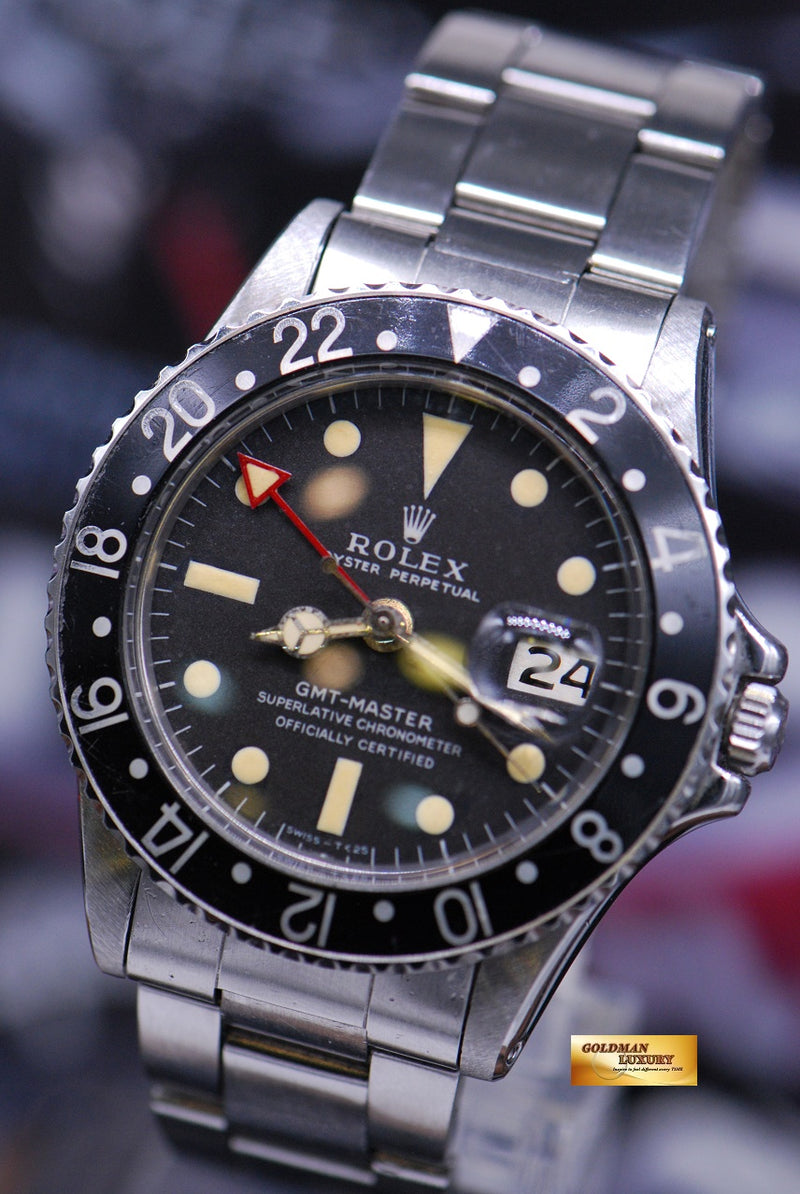 SOLD ROLEX OYSTER PERPETUAL VINTAGE GMT MASTER 1675 MARK 1 Long