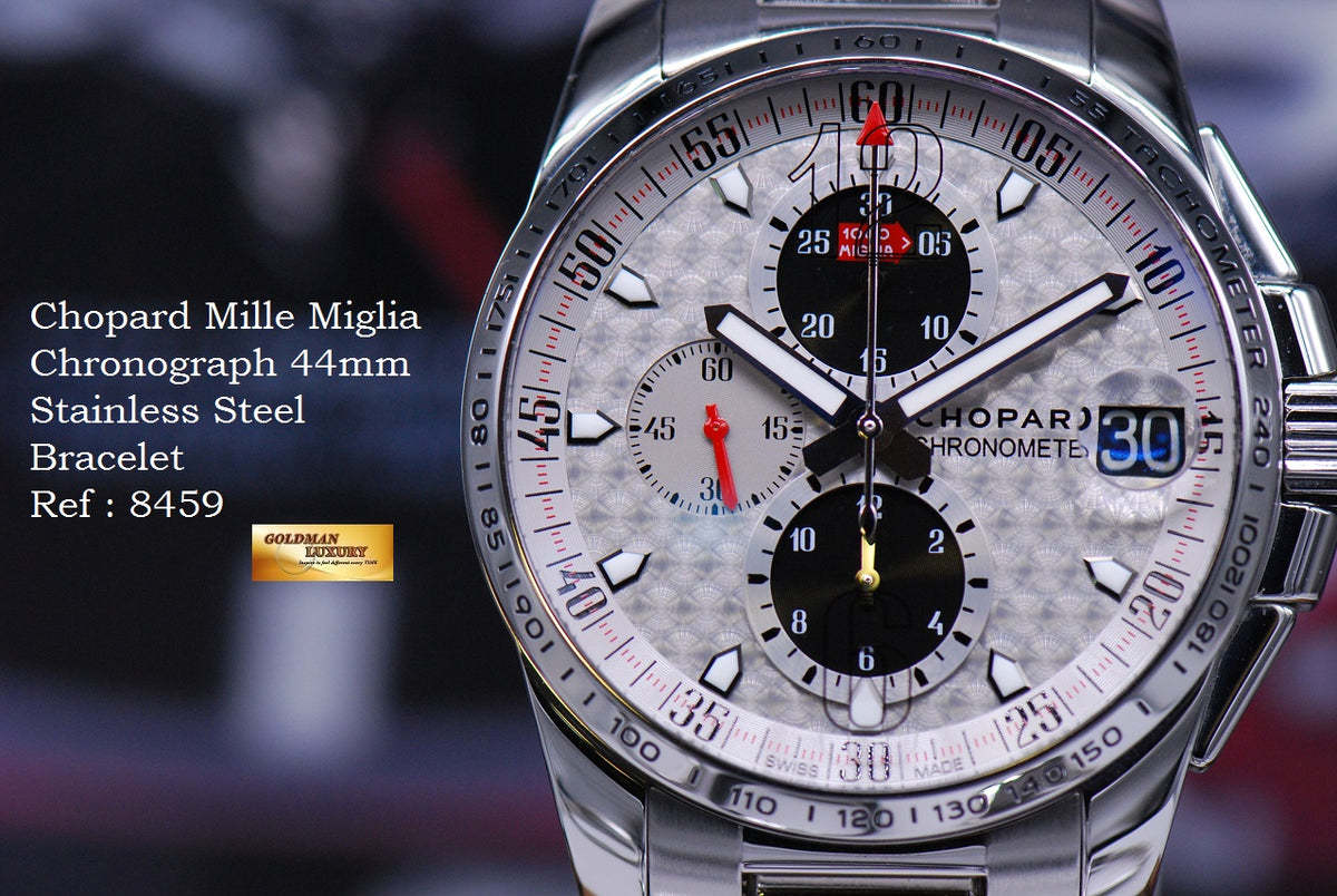 [SOLD] CHOPARD MILLE MIGLIA GRAN TURISMO XL 44mm CHRONOGRAPH SILVER W/BRACELET 8459 (MINT)