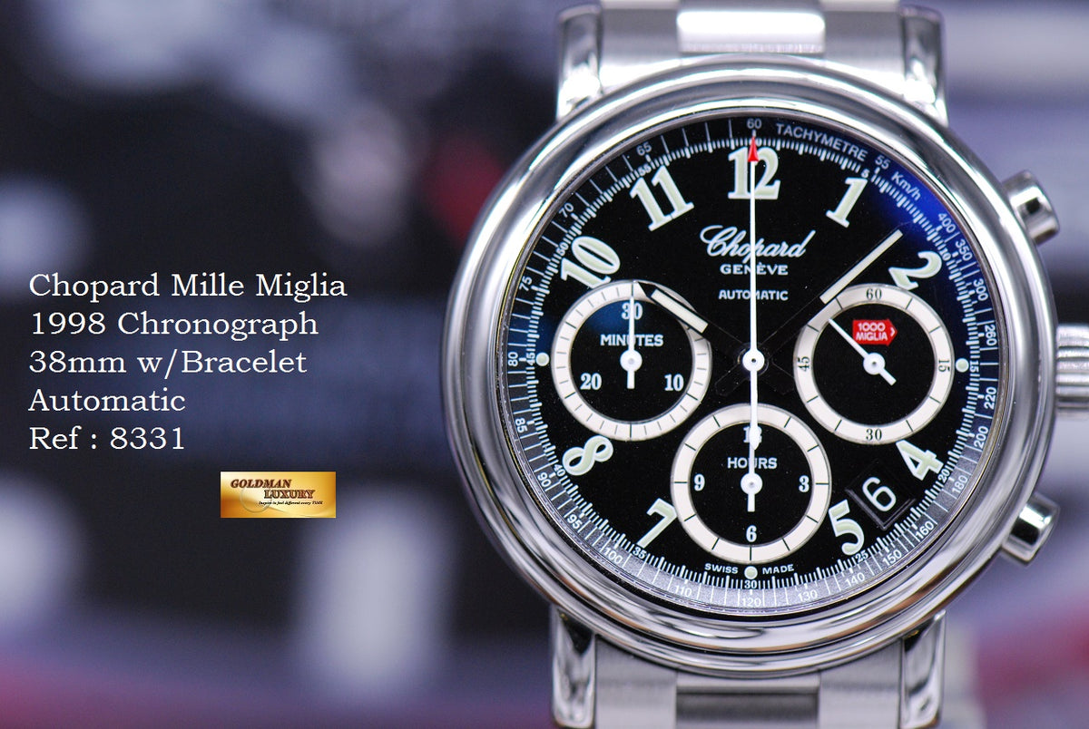 [SOLD] CHOPARD MILLE MIGLIA 1998 CHRONOGRAPH 38mm W/BRACELET 8331 (MINT)