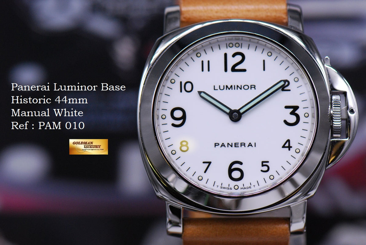 [SOLD] PANERAI LUMINOR BASE HISTORIC 44mm WHITE MANUAL PAM 010 (MINT)