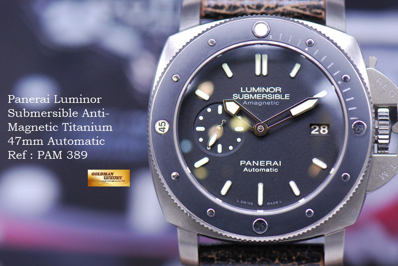 SOLD PANERAI LUMINOR SUBMERSIBLE TITANIUM 47mm ANTI MAGNETIC AUTOMAT Goldman Luxury