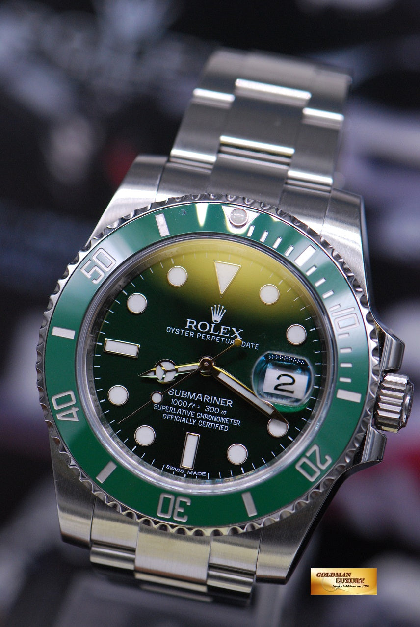 [SOLD] ROLEX OYSTER PERPETUAL SUBMARINER GREEN HULK 116610LV (MINT)