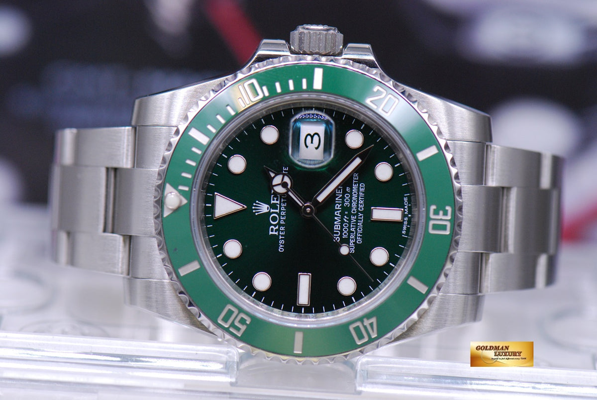 [SOLD] ROLEX OYSTER PERPETUAL SUBMARINER GREEN HULK 116610LV (MINT)