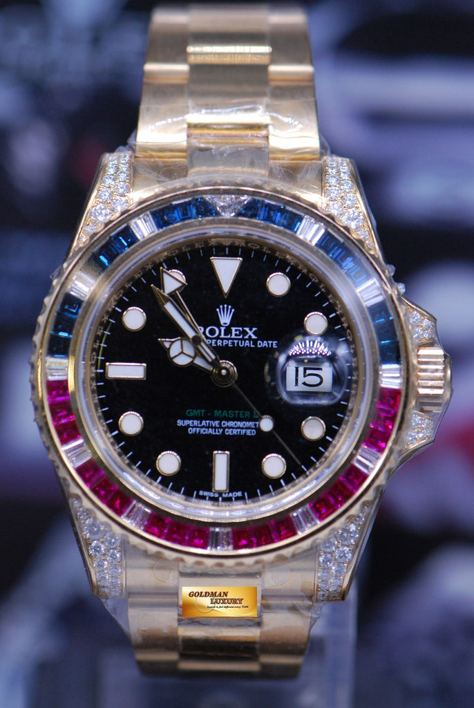 SOLD ROLEX OYSTER PERPETUAL GMT MASTER II 18K
