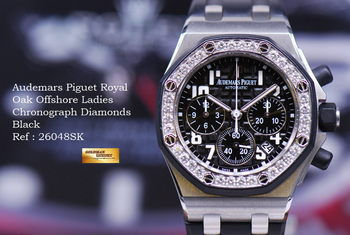 [SOLD] AUDEMARS PIGUET ROYAL OAK OFFSHORE LADIES CHRONOGRAPH DIAMONDS AUTOMATIC 26048SK (MINT)