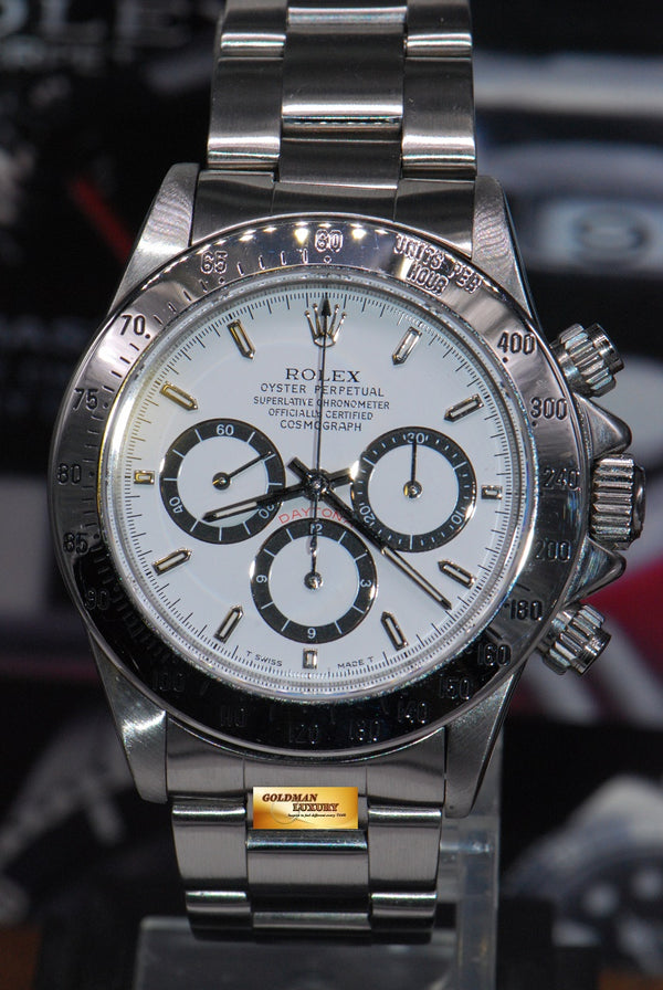 [SOLD] ROLEX OYSTER PERPETUAL DAYTONA SS ZENITH MVT “INVERTED 6” WHITE 16520 (NEAR MINT)