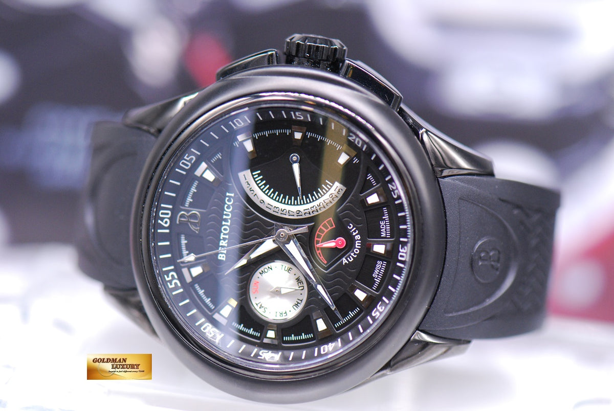 [SOLD] BERTOLUCCI FORZA DAY / DATE POWER RESERVE PVD BLACK AUTOMATIC 1354.51.42.101D7 (NEAR MINT)
