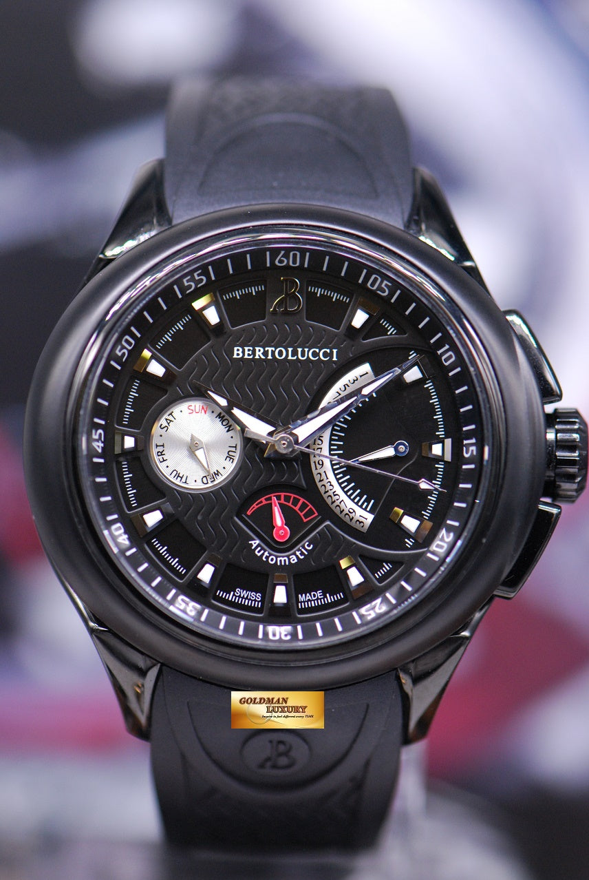 [SOLD] BERTOLUCCI FORZA DAY / DATE POWER RESERVE PVD BLACK AUTOMATIC 1354.51.42.101D7 (NEAR MINT)