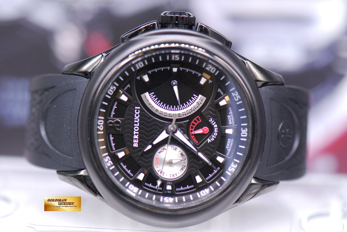 [SOLD] BERTOLUCCI FORZA DAY / DATE POWER RESERVE PVD BLACK AUTOMATIC 1354.51.42.101D7 (NEAR MINT)