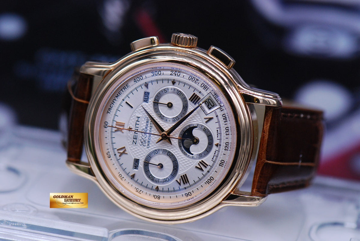 [SOLD] ZENITH EL PRIMERO CHRONOMASTER 18K ROSE GOLD DAY-DATE-MONTH MOONPHASE CHRONOGRAPH AUTOMATIC 17.0240.410 (NEAR MINT)