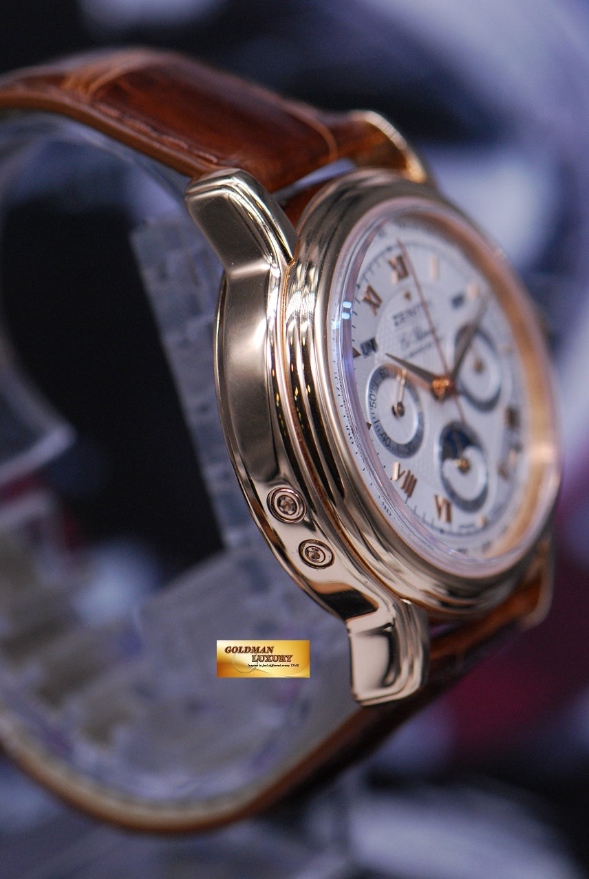 [SOLD] ZENITH EL PRIMERO CHRONOMASTER 18K ROSE GOLD DAY-DATE-MONTH MOONPHASE CHRONOGRAPH AUTOMATIC 17.0240.410 (NEAR MINT)