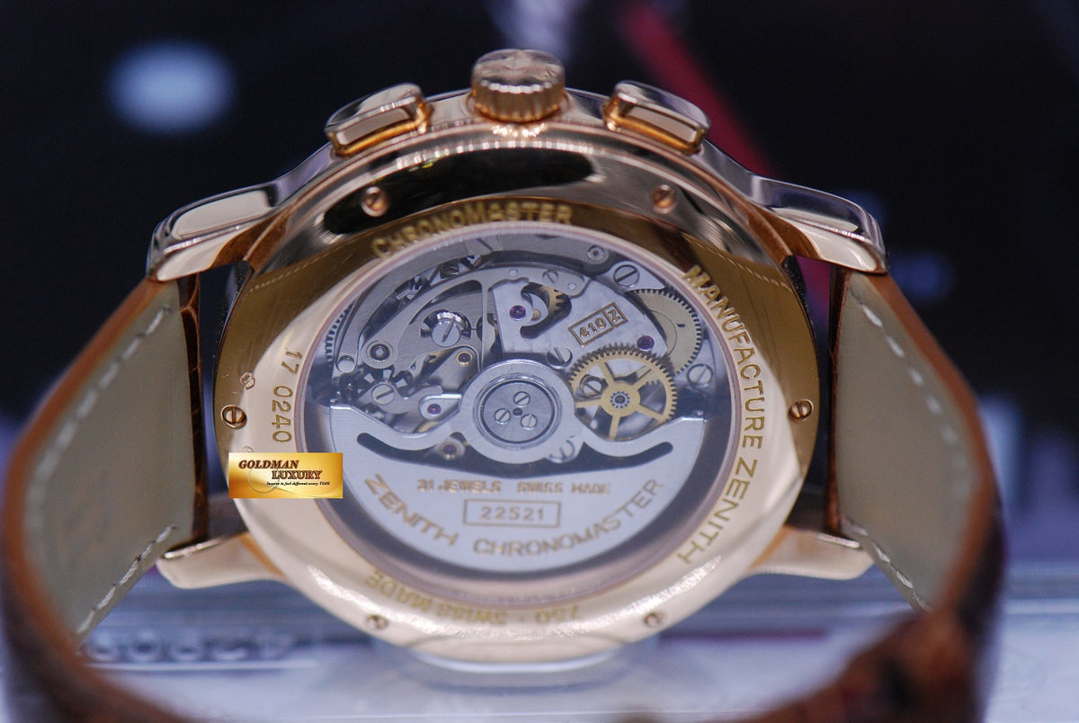 [SOLD] ZENITH EL PRIMERO CHRONOMASTER 18K ROSE GOLD DAY-DATE-MONTH MOONPHASE CHRONOGRAPH AUTOMATIC 17.0240.410 (NEAR MINT)