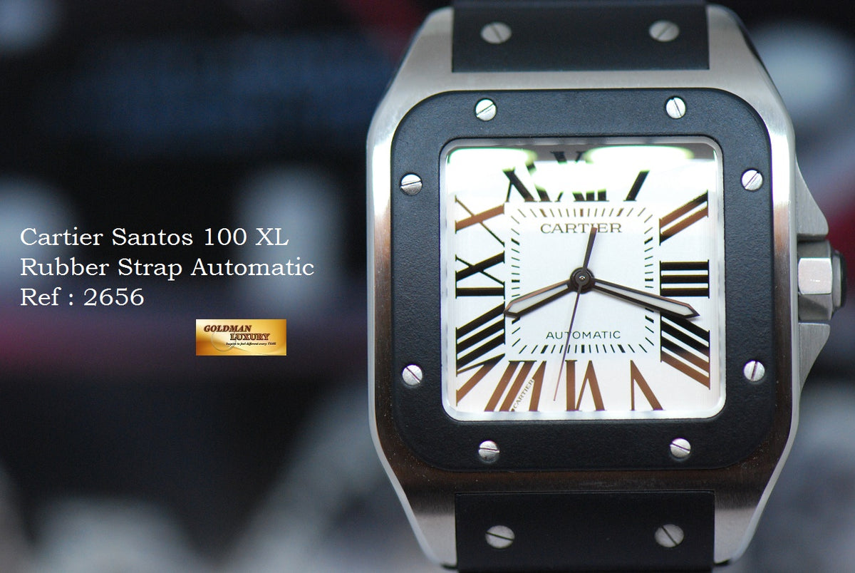 [SOLD] CARTIER SANTOS 100 XL RUBBER STRAP AUTOMATIC (LNIB)