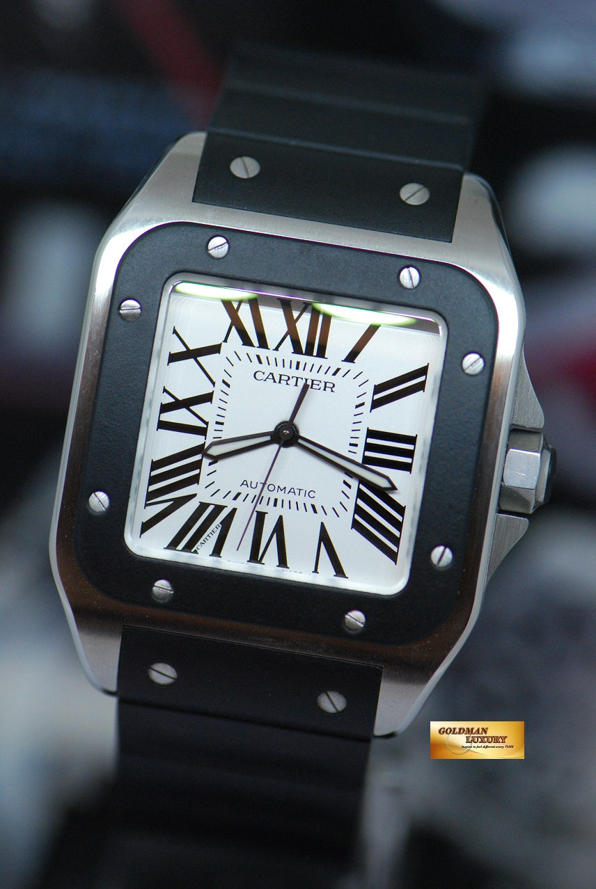 [SOLD] CARTIER SANTOS 100 XL RUBBER STRAP AUTOMATIC (LNIB)