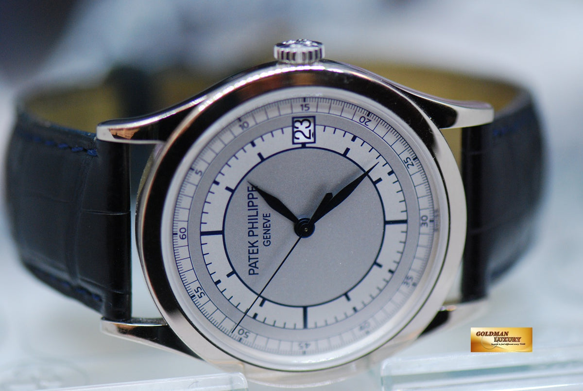 [SOLD] PATEK PHILIPPE CALATRAVA 18K WHITE GOLD 38mm “SECTOR DIAL” AUTOMATIC 5296G-001 (NEAR MINT)