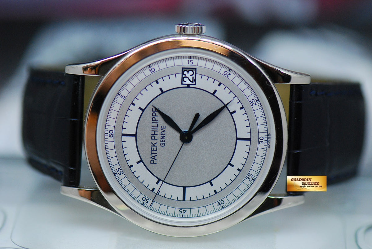 [SOLD] PATEK PHILIPPE CALATRAVA 18K WHITE GOLD 38mm “SECTOR DIAL” AUTOMATIC 5296G-001 (NEAR MINT)
