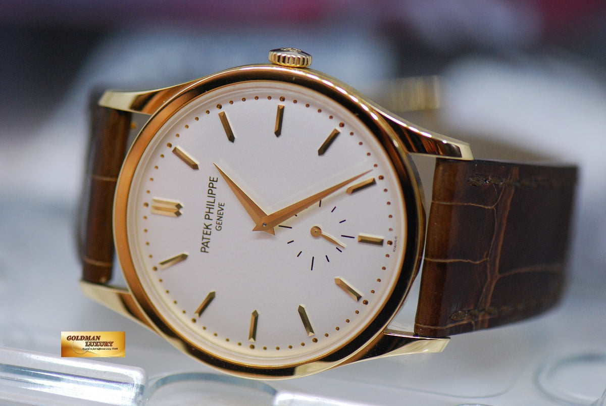 [SOLD] PATEK PHILIPPE CALATRAVA SUB-SEC DIAL 18K ROSE GOLD 37mm OPALINE DIAL MANUAL 5196J (MINT)