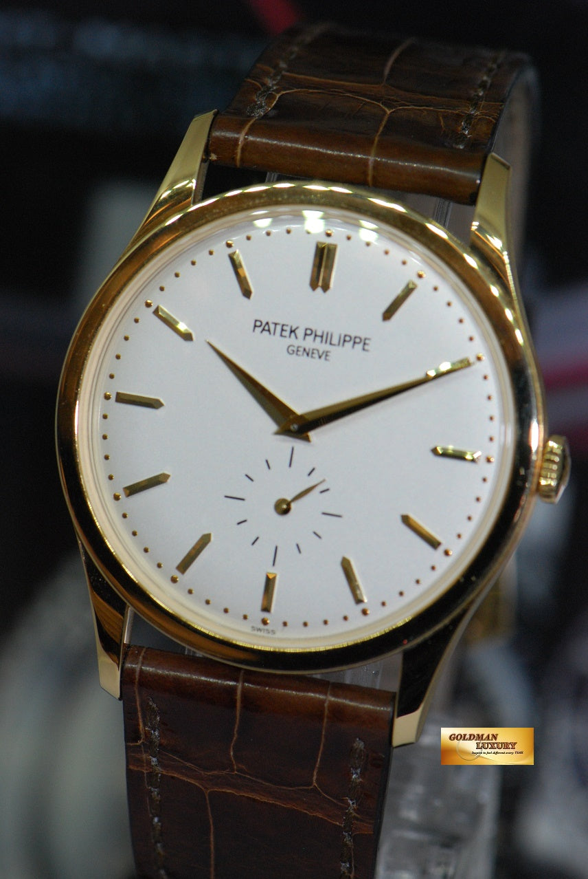 [SOLD] PATEK PHILIPPE CALATRAVA SUB-SEC DIAL 18K ROSE GOLD 37mm OPALINE DIAL MANUAL 5196J (MINT)