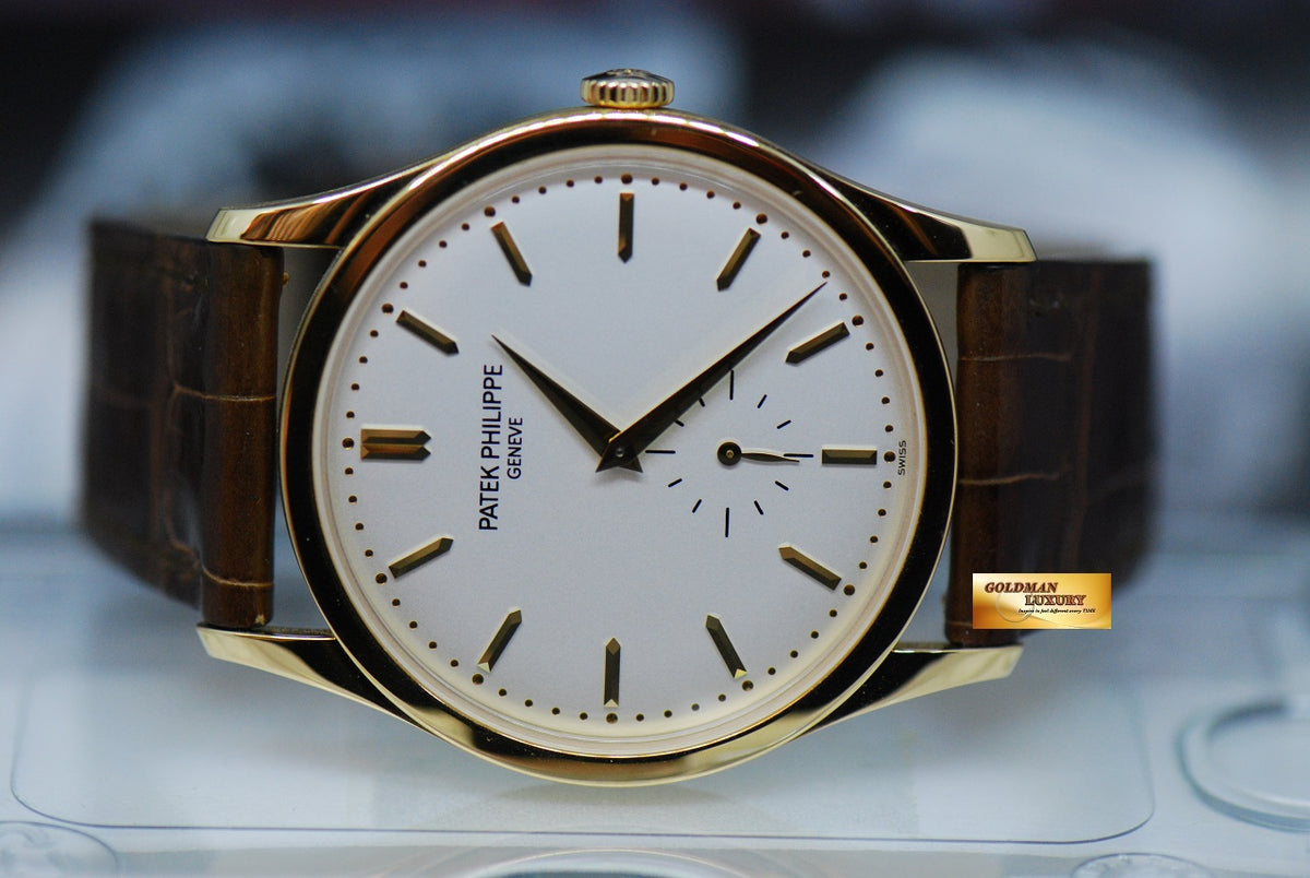 [SOLD] PATEK PHILIPPE CALATRAVA SUB-SEC DIAL 18K ROSE GOLD 37mm OPALINE DIAL MANUAL 5196J (MINT)