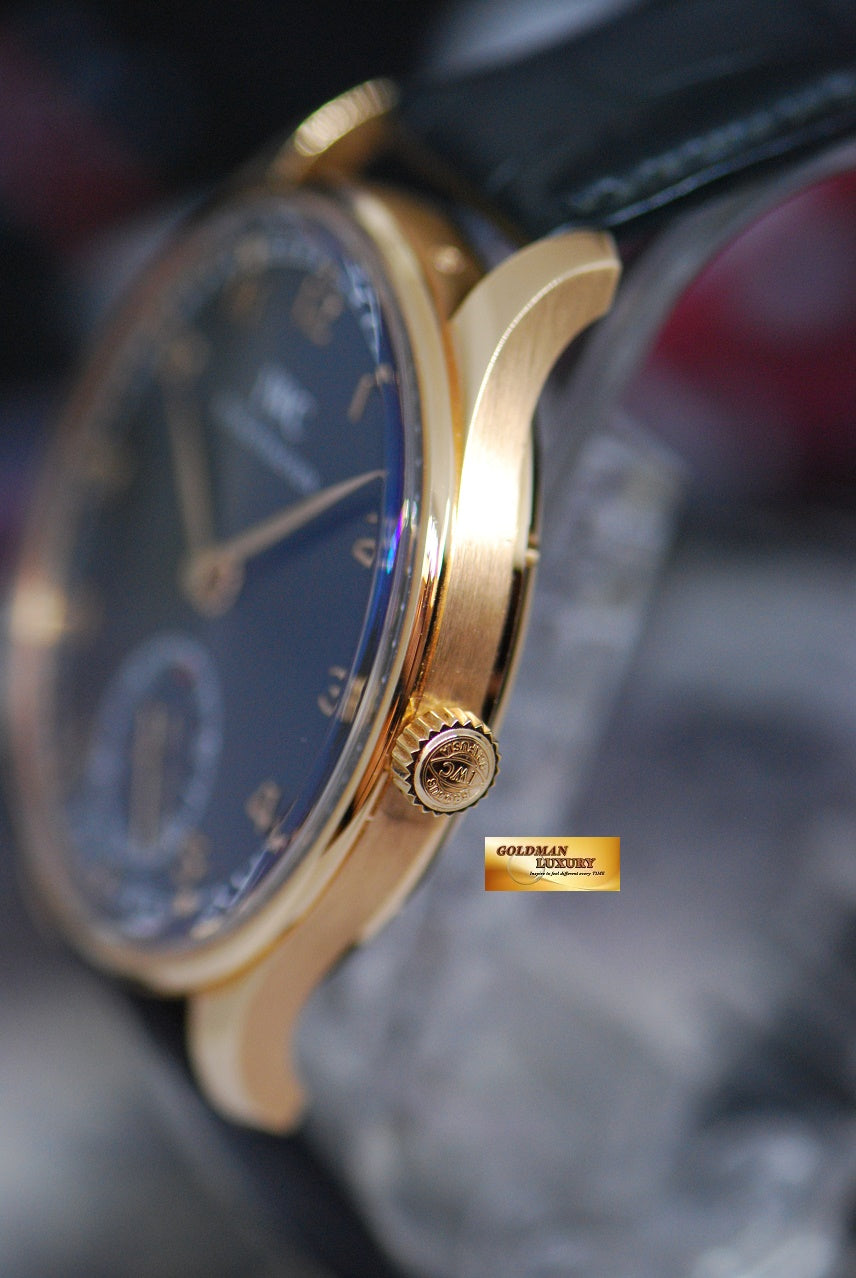 [SOLD] IWC PORTUGIESER HAND-WOUND 18K ROSE GOLD 44mm DARK GREY DIAL IW5454-06 (LNIB)