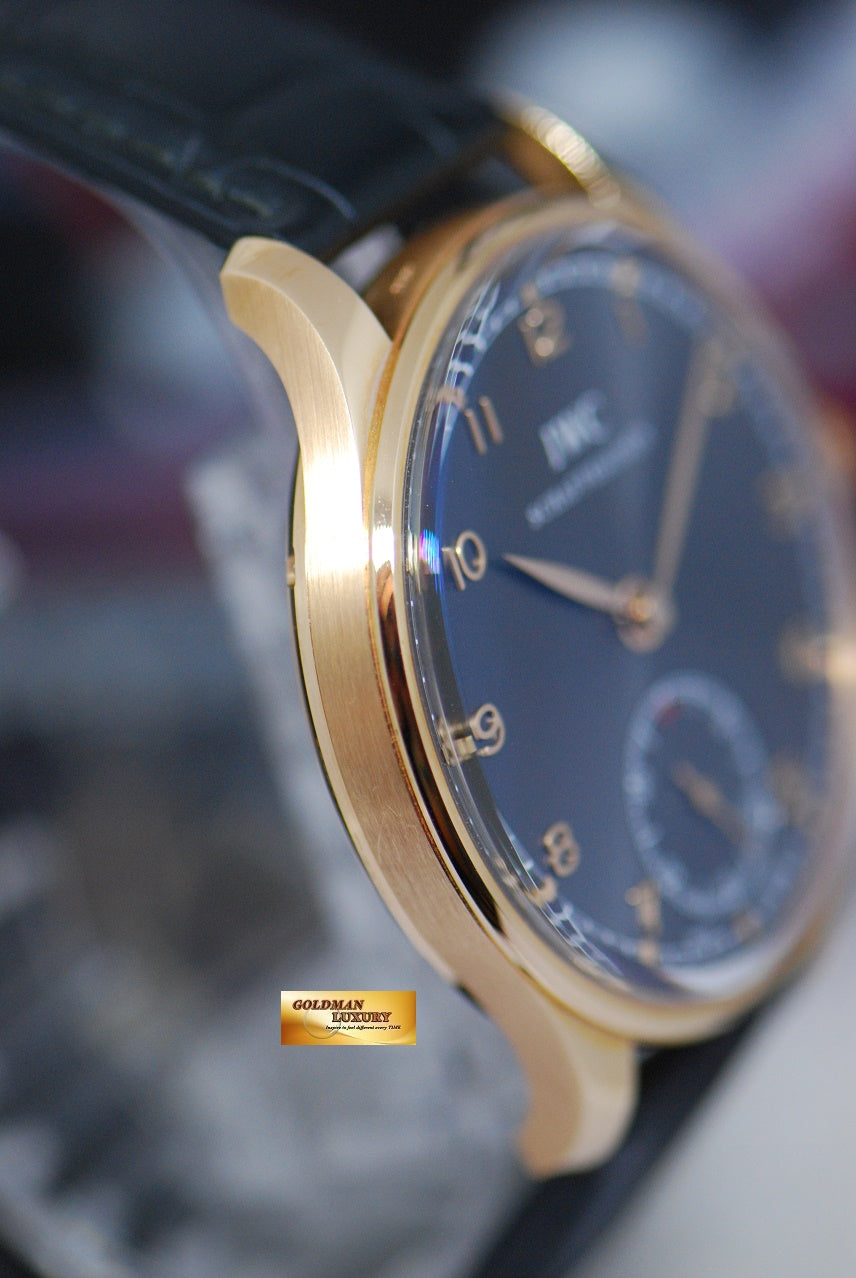 [SOLD] IWC PORTUGIESER HAND-WOUND 18K ROSE GOLD 44mm DARK GREY DIAL IW5454-06 (LNIB)