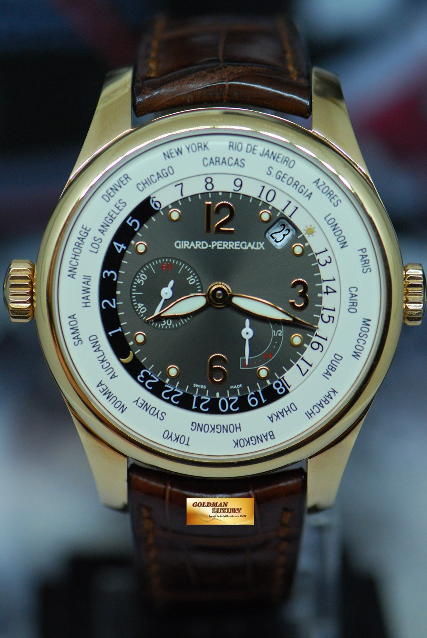 [SOLD] GIRARD PERREGAUX WORLD TIME WW.TC 18K ROSE GOLD POWER RESERVE AUTOMATIC 49850 (MINT)