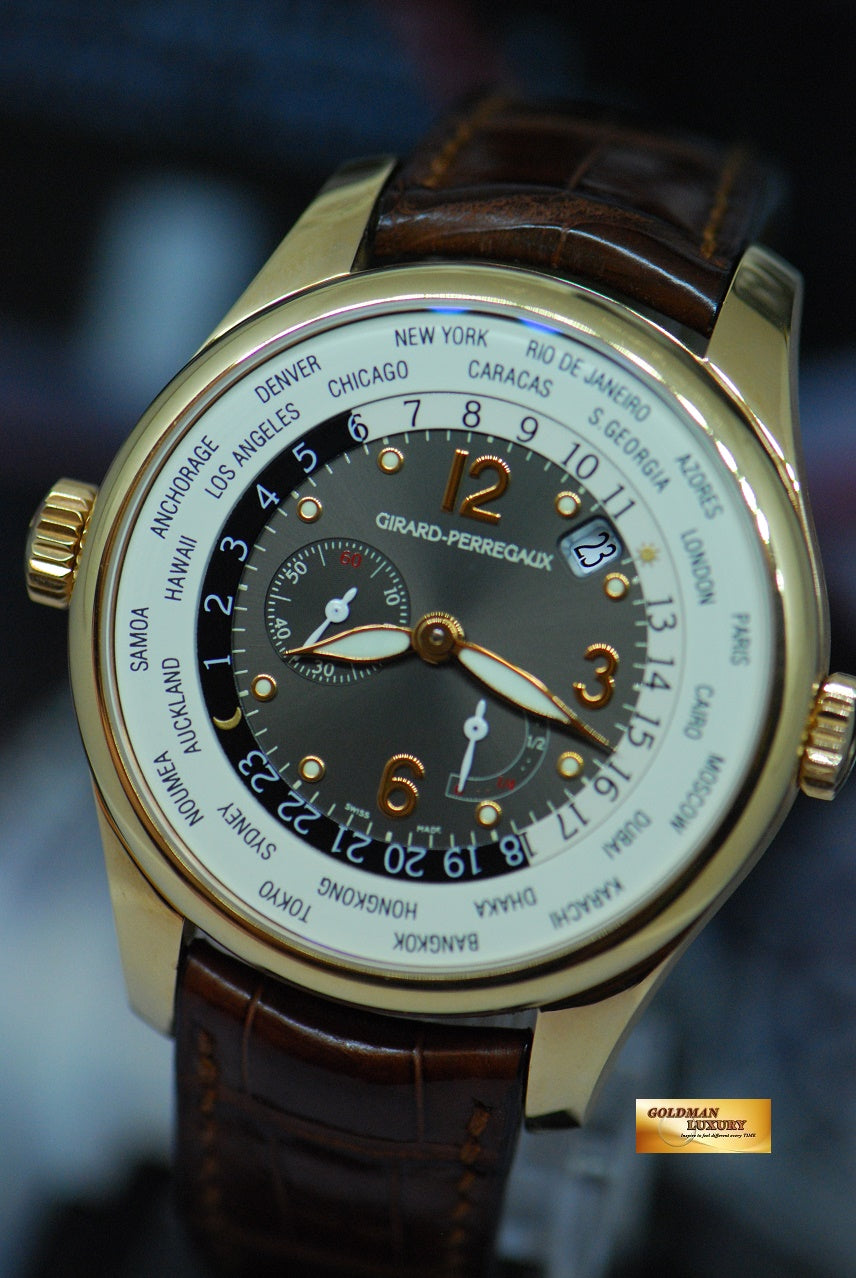 [SOLD] GIRARD PERREGAUX WORLD TIME WW.TC 18K ROSE GOLD POWER RESERVE AUTOMATIC 49850 (MINT)