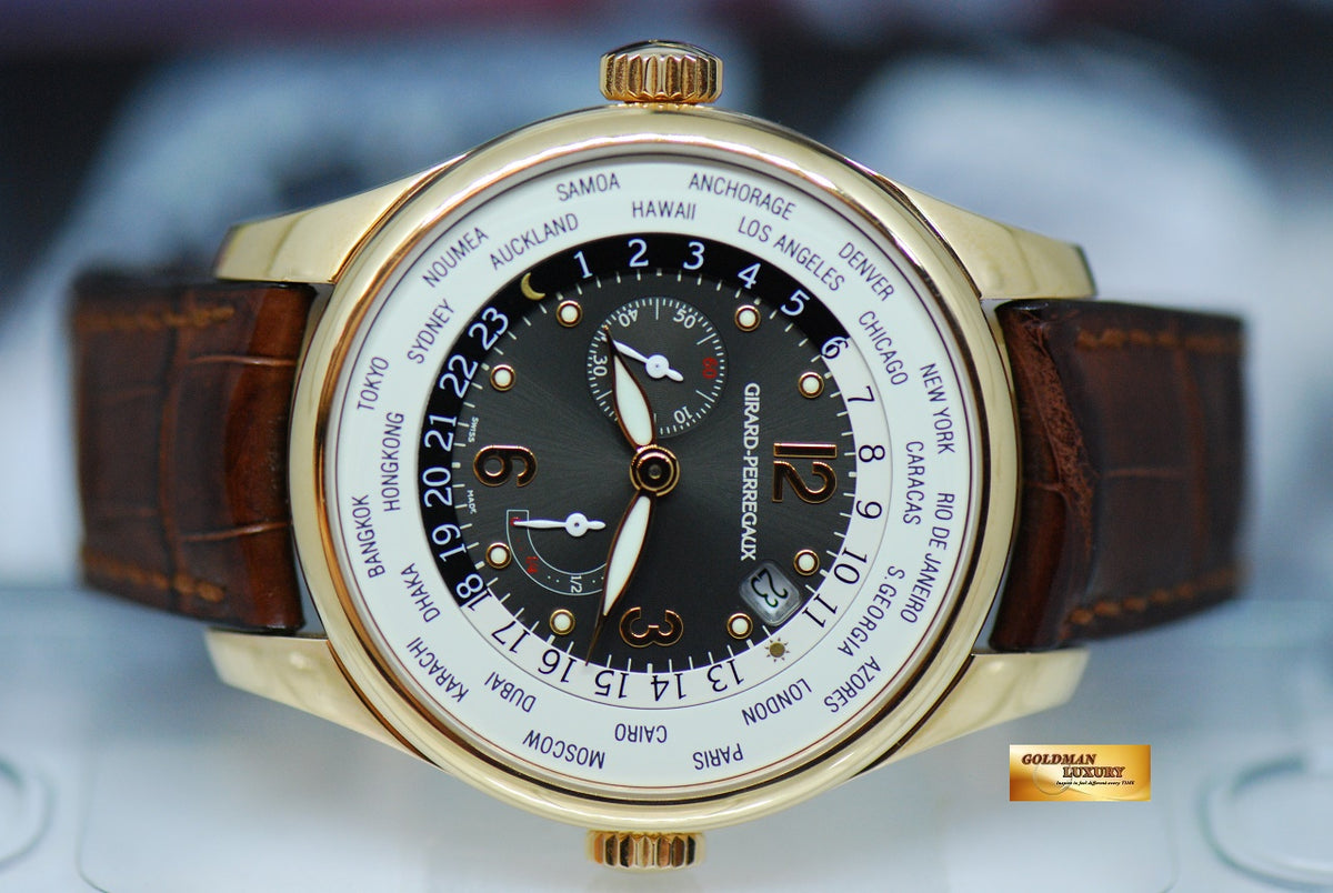 [SOLD] GIRARD PERREGAUX WORLD TIME WW.TC 18K ROSE GOLD POWER RESERVE AUTOMATIC 49850 (MINT)