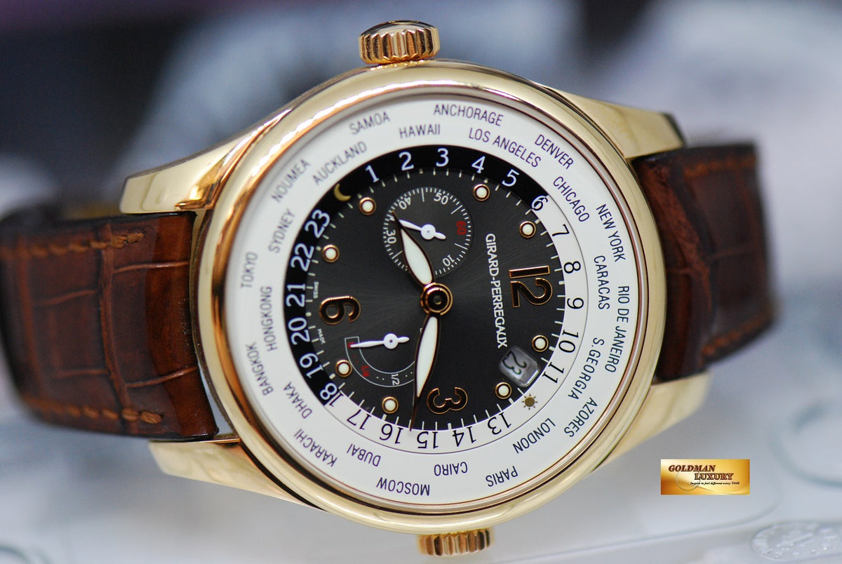 [SOLD] GIRARD PERREGAUX WORLD TIME WW.TC 18K ROSE GOLD POWER RESERVE AUTOMATIC 49850 (MINT)