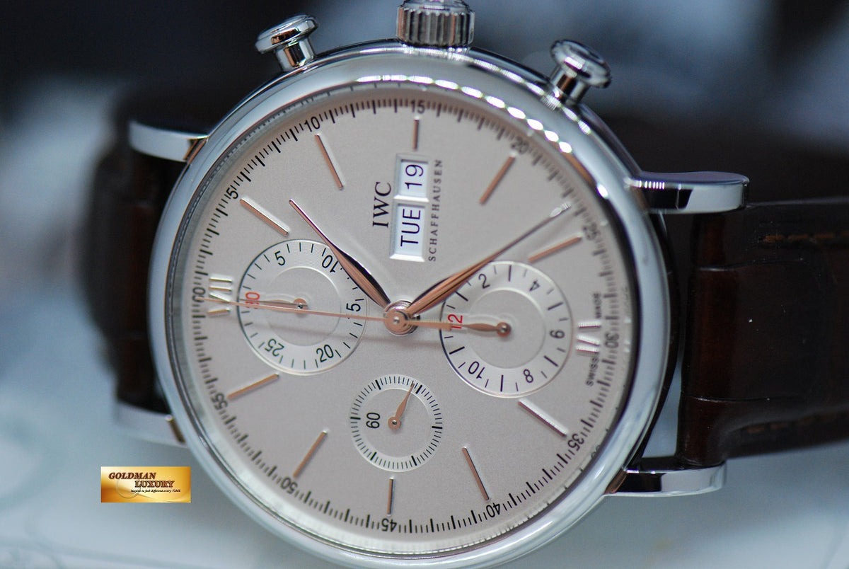 [SOLD] IWC PORTOFINO CHRONOGRAPH 41mm DAY-DATE AUTOMATIC SILVER IW3910-07 (MINT)