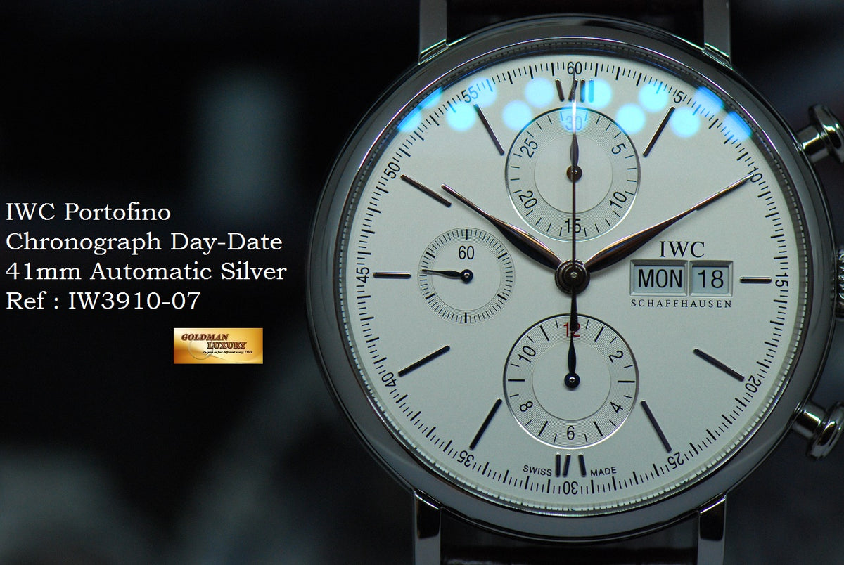 [SOLD] IWC PORTOFINO CHRONOGRAPH 41mm DAY-DATE AUTOMATIC SILVER IW3910-07 (MINT)