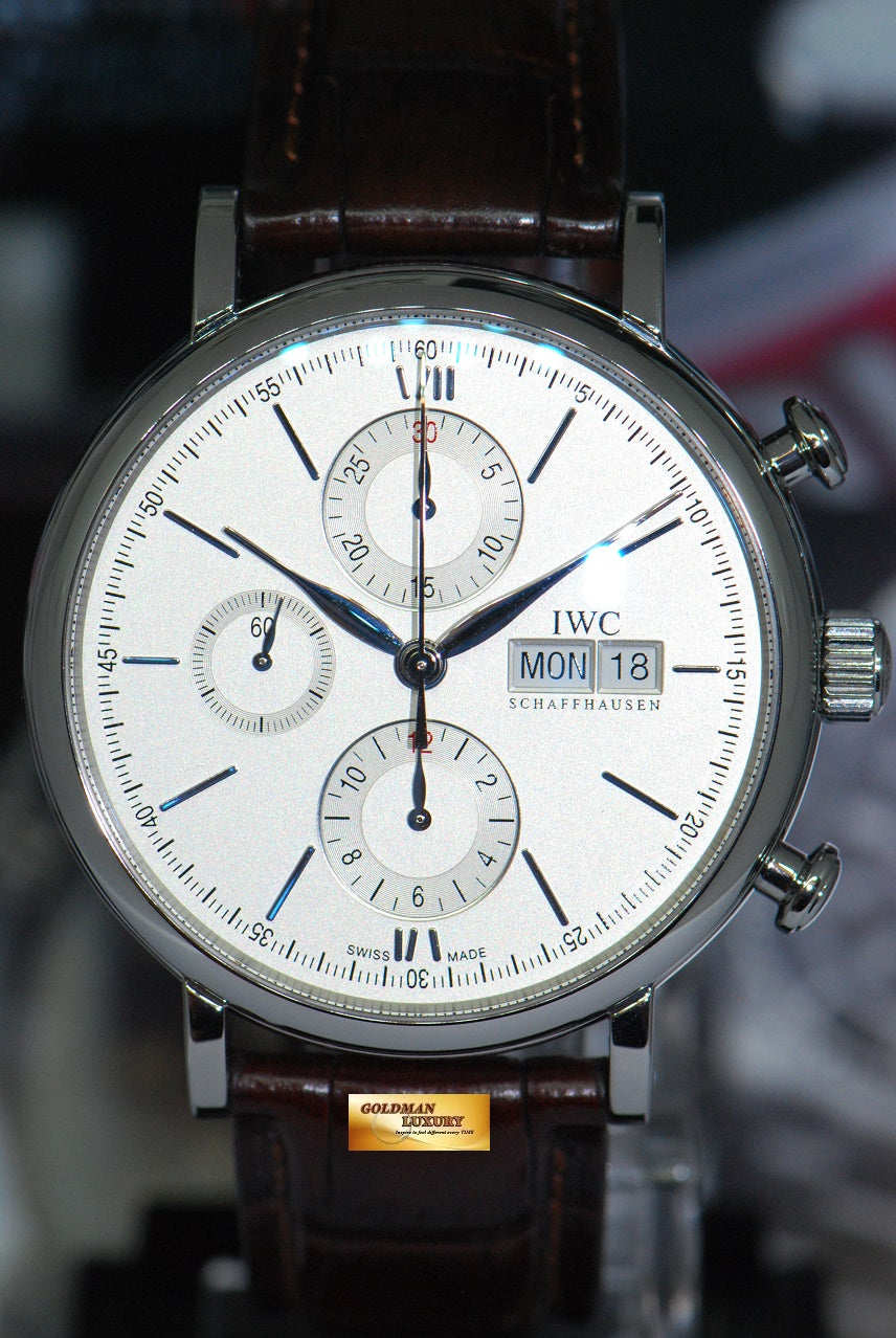 [SOLD] IWC PORTOFINO CHRONOGRAPH 41mm DAY-DATE AUTOMATIC SILVER IW3910-07 (MINT)