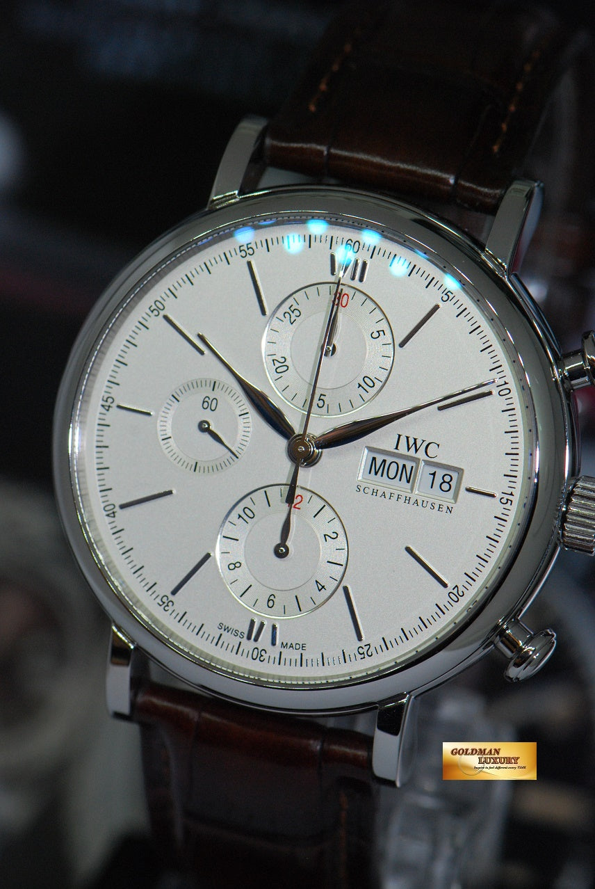 [SOLD] IWC PORTOFINO CHRONOGRAPH 41mm DAY-DATE AUTOMATIC SILVER IW3910-07 (MINT)