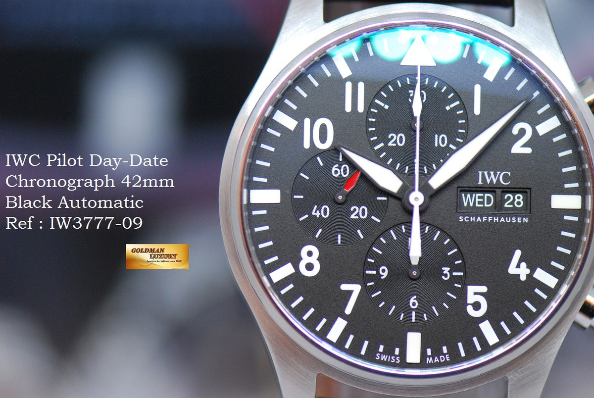 [SOLD] IWC PILOT DAY-DATE CHRONOGRAPH 42mm BLACK IW3777-09 (MINT)