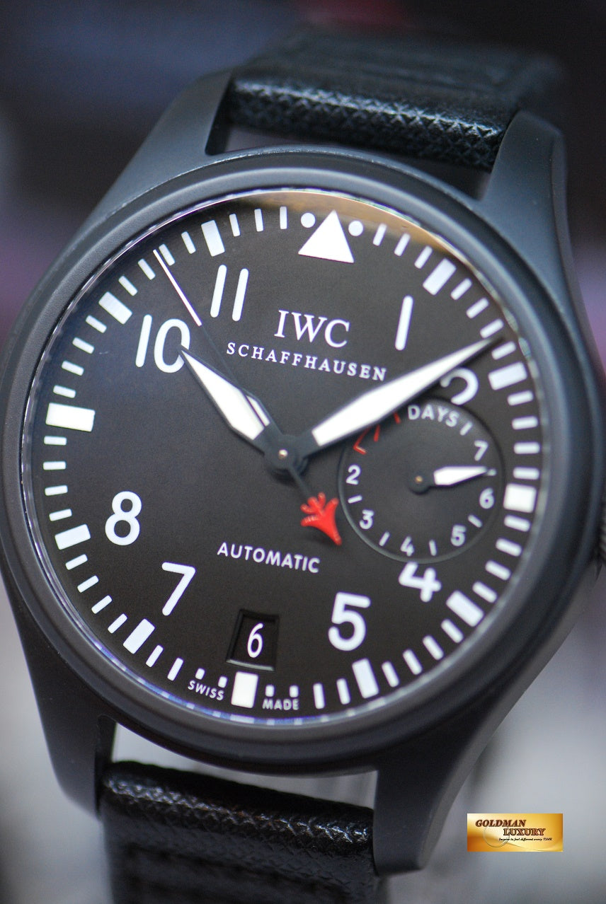 [SOLD] IWC BIG PILOT TOP GUN 47mm 7 DAYS POWER RESERVE BLACK CERAMIC AUTOMATIC IW5019-01 (NEAR MINT)