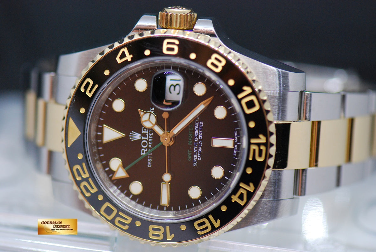 [SOLD] ROLEX OYSTER GMT-MASTER II HALF-GOLD CERAMIC BEZEL AUTOMATIC 116713LN (MINT)