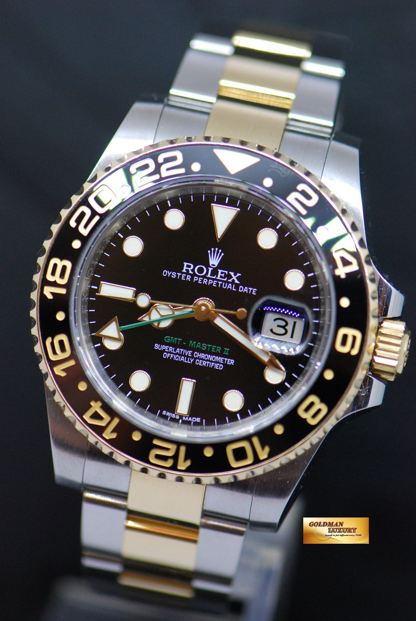[SOLD] ROLEX OYSTER GMT-MASTER II HALF-GOLD CERAMIC BEZEL AUTOMATIC 116713LN (MINT)