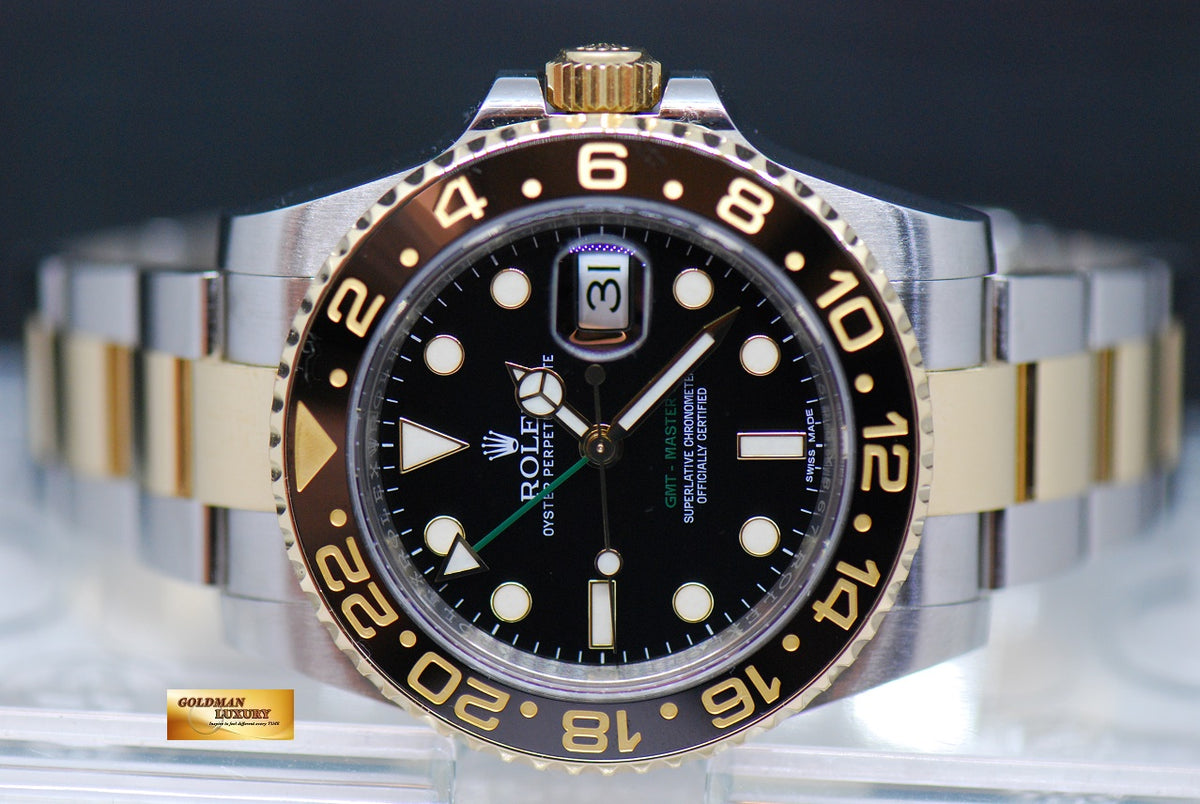 [SOLD] ROLEX OYSTER GMT-MASTER II HALF-GOLD CERAMIC BEZEL AUTOMATIC 116713LN (MINT)