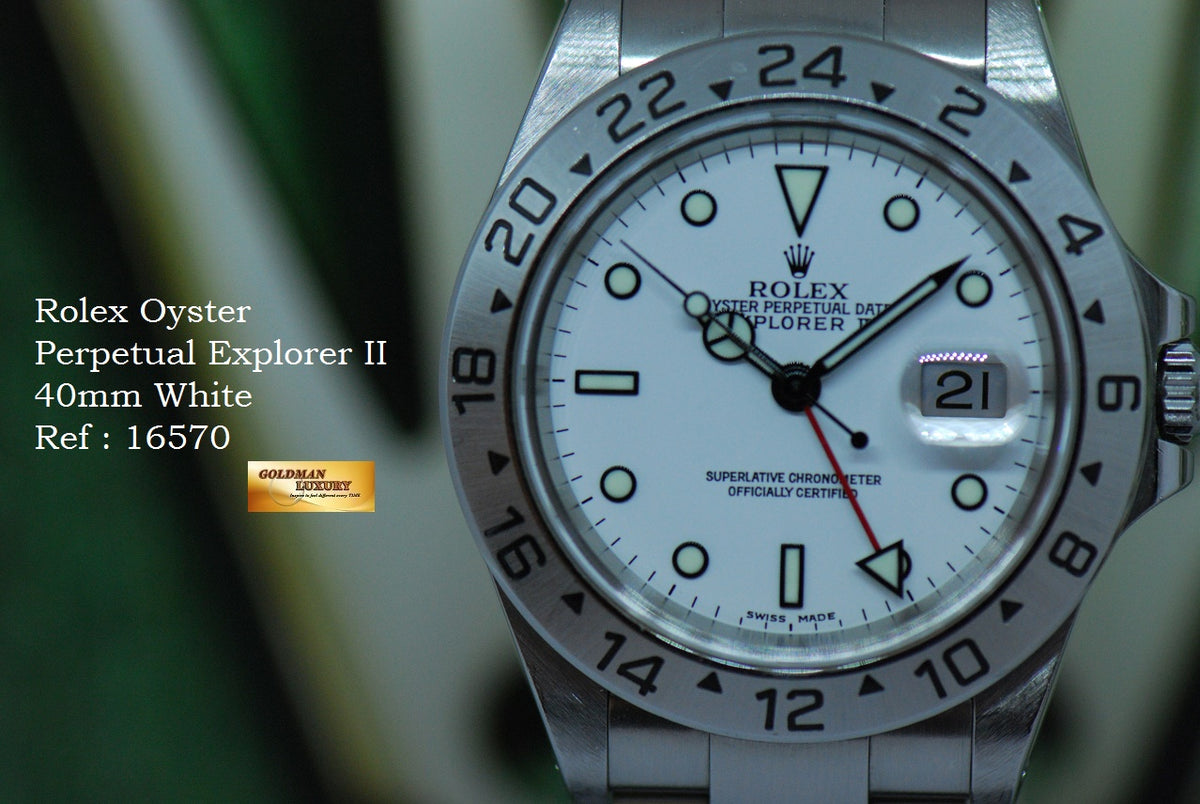 [SOLD] ROLEX OYSTER PERPETUAL EXPLORER II WHITE SOLID-ENDLINK 16570 (UNPOLISHED)